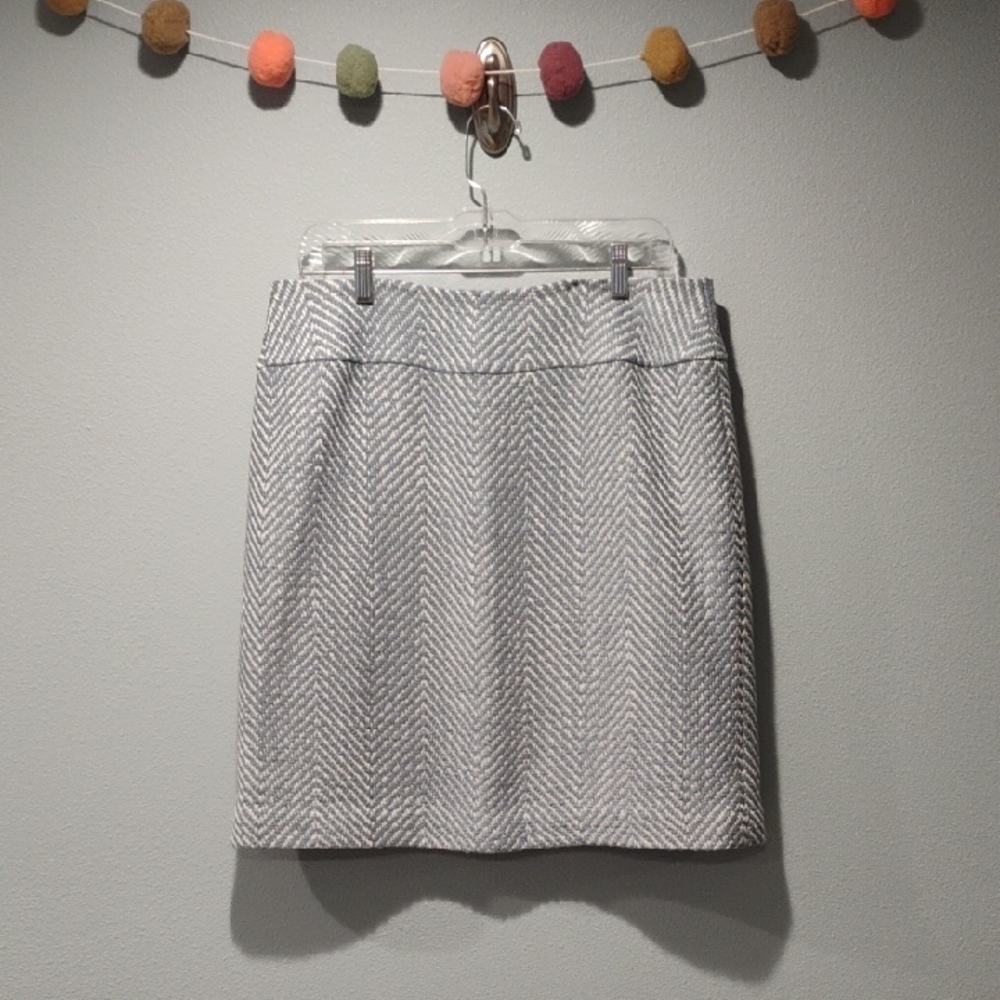 Talbots Chevron Pencil Skirt — Blue and White